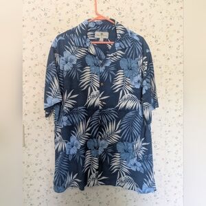 🏝️ Island Shore L Blue Hawaiian Tropical Beach Pool Resort Casual Summer Ocean